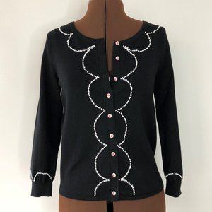 Anthro/HWR Button Front Black Cardigan